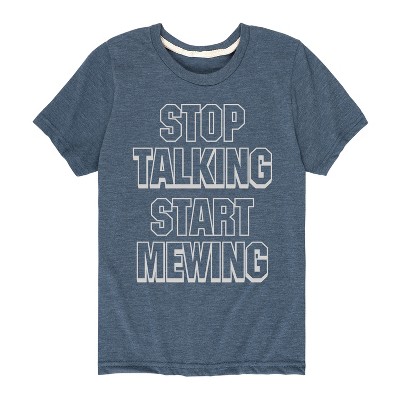 Boys' - Instant Message - Stop Talking Start Mewing Short Sleeve Graphic T-Shirt