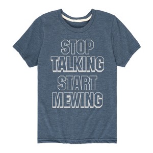 Boys' - Instant Message - Stop Talking Start Mewing Short Sleeve Graphic T-Shirt - 1 of 4