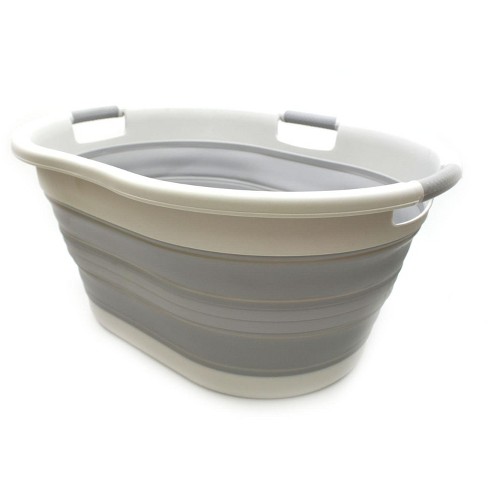 SAMMART 57L (15 Gallons) Collapsible Oval Plastic Laundry Basket/Tub with 3 Handles - image 1 of 4