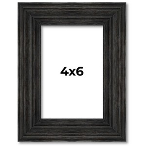 PosterPalooza | 4x6 Wide Barnwood Picture Frame, UV Acrylic, 6 Finishes - Grey, Brown, White, and Black - 1 of 4