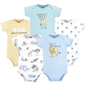 Hudson Baby Infant Boy Cotton Bodysuits, Boy Safari World - 1 of 4