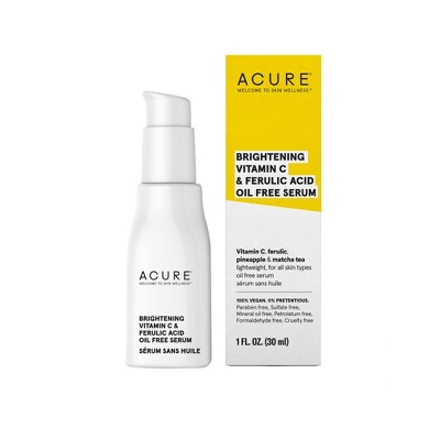 Acure Brightening Vitamin C &#38; Ferulic Acid Oil Free Serum For Face - 1 fl oz_0