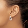 Black Bow Jewelry 14k White Gold & Rose Rhodium-Plated Braided Oval Hoop Earrings, 20mm - 3 of 4
