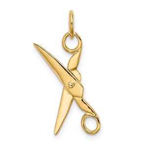 Black Bow Jewelry 14k Yellow Gold 3D Moveable Scissors Charm - 1 of 4