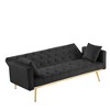 BLACK Convertible Folding Futon Sofa Bed , Sleeper Sofa Couch for Compact Living Space. - 4 of 4