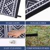 Outdoor Rug Waterproof Patio Rug Mat Geometric Rug Plastic Straw Outside Rug for RV Camping Picnic Reversible Rug, 5' x 8' Black Blue - 4 of 4