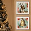 2Piece Vignette Old World Reindeer & Bell White Framed Wall Art for Living Room,Wall Art Print for Home Decor, Bedroom Wall Art by Nicole DeCamp - 2 of 4