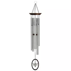 Woodstock Chimes Signature Collection, Wind Fantasy Chime, 24'' Bumble Bee Silver Wind Chime WFCBEE
