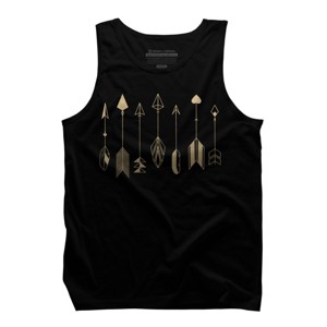 Men's Design By Humans Be Brave Little Arrow (gold) By staceyroman Tank Top - 1 of 4