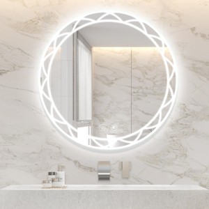 LED Bathroom Mirror Round Mirror With Light Toilet Mirror With Adjustable LED Color Temperatures,Anti-Fog,Wall Mounted Makeup Mirror-The Pop Home - 1 of 4