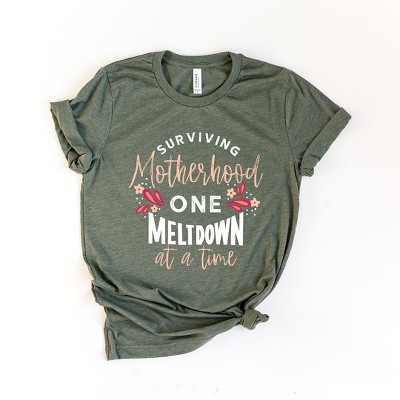 Simply Sage Market Women's Surviving Motherhood Colorful Short Sleeve Graphic Tee