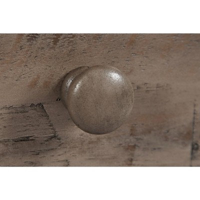Rustic Shores Weathered Grey Rectangular Chairside Table with USB Ports