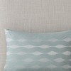 Yukimo Oblong Decorative Pillow Blue 12x20", Embroidered Wavy Design, 100% Cotton Cover, Hypoallergenic, OEKO-TEX Certified - 3 of 4