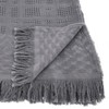 Saro Lifestyle Cross Hatch Waffle Weave Throw Blanket Gray - 2 of 3