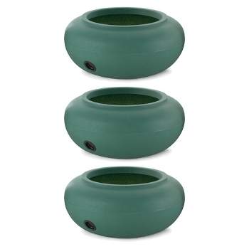 The HC Companies 21 Inch Diameter Lightweight Garden Hose Storage Pot for 75 to 100 Ft Hoses, Pairs w/ Terrazzo Series Pots, Green (2 Pack)