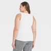Women's Slim Fit Ribbed 3pk Bundle Tank Top - A New Day™ Black/White/Gray 4X: Cotton Modal Blend, Sleeveless - 3 of 3