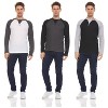 DARESAY Men's Thermal Crew Long Sleeve Henley Tops Base Layer Shirt, Pack of 3 - 2 of 4