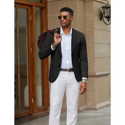 COOFANDY Men's Casual Knit Blazer Slim Fit Lightweight Sport Coat Suit Jacket Navy Blue S — фото 3