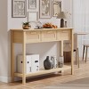 ChicFurnit Decorative Storage Cabinet Rattan Console Table with 3 Drawers for Entryway or Living Room, Wood, 46.1"*11.8"*32.1" - 2 of 4