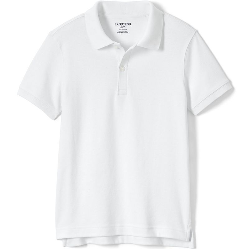 Lands' End School Uniform Kids Short Sleeve Tailored Fit Interlock Polo Shirt, 1 of 5