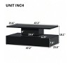 black- Modern LED Coffee Table With Drawer, White Glossy Coffee Table With 16 Colors LED Lights, Rectangle Center Table With Open Shelf For Living R - 3 of 4