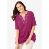 Woman Within 7-Day Embroidered Layered-Look Tunic - 4 of 4