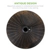 Best Choice Products 55lb Round Wicker Style Resin Patio Umbrella Base Stand w/ 1.75in Hole, Bronze Finish - Black - 2 of 4