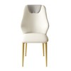 Gulches Dining Chairs Set of 2, Miller White+Gray PU Leather, Gold-Plated Carbon Steel Legs, Ergonomic Backrest, 330 LBS Capacity - 3 of 4