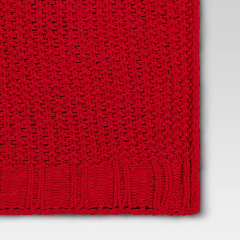 Solid Chenille Knit Throw Blanket Red - Threshold&#8482;, 5 of 7