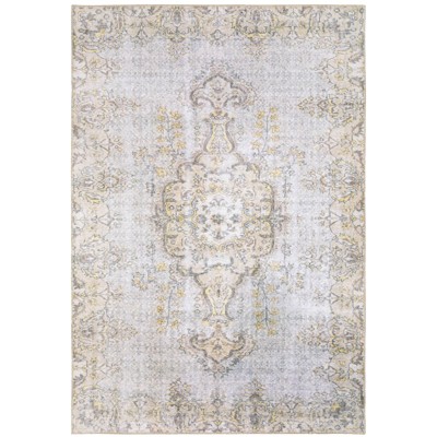 Scarlett Traditional Medallion Area Rug Gray/Gold - Captiv8e Designs
