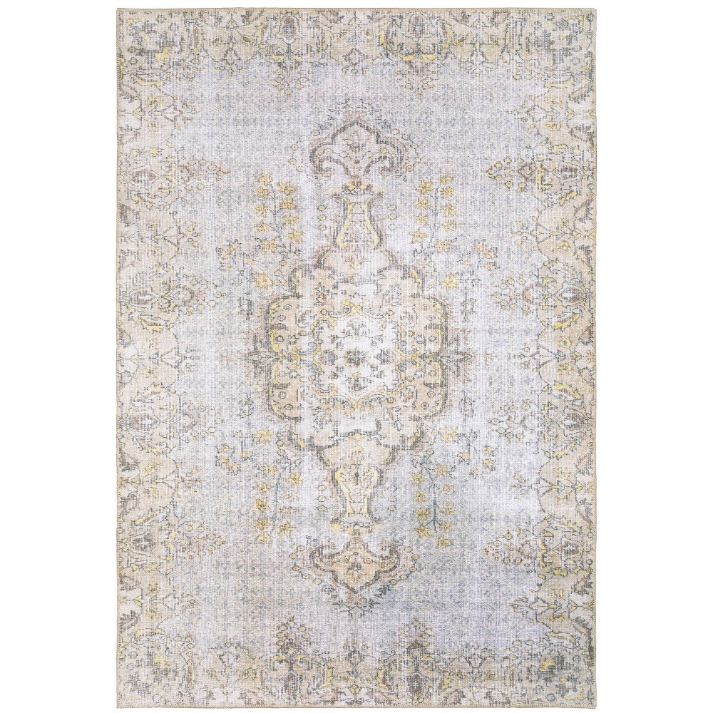 Photos - Area Rug 4'3"x6'3" Scarlett Traditional Medallion  Gray/Gold - Captiv8e Des