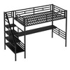 Metal Twin Size Loft Bed with Desk, Black - ModernLuxe - 4 of 4