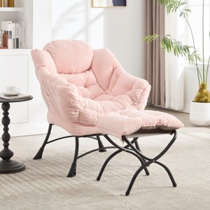 Lazy Chair With An Ottoman, Accent Chairs For Living Room With Armrests And A Side Pocket, Upholstered Sofa Chair, Corner Chair-Cuddlewood - 1 of 4
