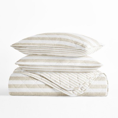Becky Cameron All Season Coverlet Set – Super Soft Quilted Bedding in Classic Stripe Pattern by Becky Cameron, Classic Stripe Natural, Twin/Twin Extra Long — фото 7