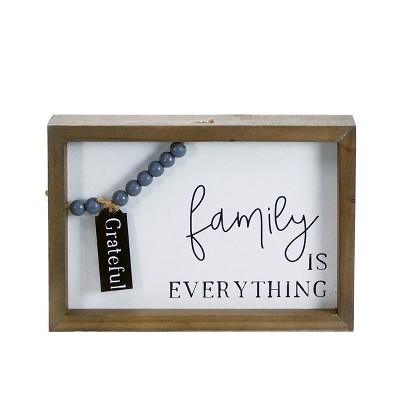 VIP Wood 10.25 in. White Family Is Everything Sign with Tag