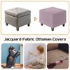 Unique Bargains Square Jacquard Ottoman Slipcover with Elastic Bottom for Furniture Protector - 4 of 4