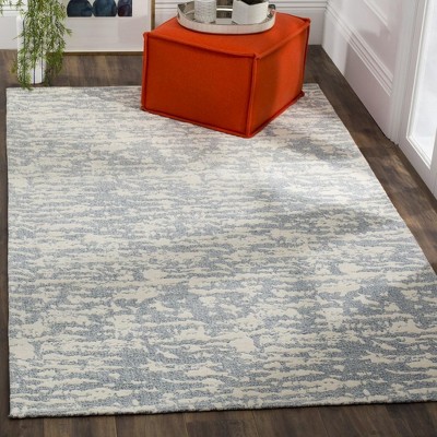 Marbella Blue and Ivory Hand Loomed Wool Area Rug