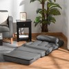 HOMCOM Convertible Floor Sofa Bed, Recliner Armchair Polyester Sleeper Chair with Pillow for Living Room Bedroom Lounge, Gray - 3 of 4