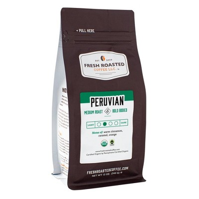 Fresh Roasted Coffee, Organic Peruvian, Ground Coffee
