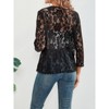 Women's Lace Cardigan Shrug Tops 3/4 Sleeve Open Front Summer Beach Cover Up - 3 of 4