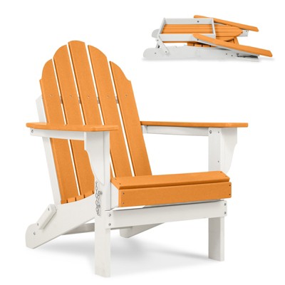 Aoodor HDPE Outdoor All-Weather Folding Adirondack Chair for Patio, Garden, Backyard, Deck Lawn Fire Pit 31.5'' (L) x 28.74'' (W) x 37'' (H)