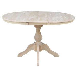 36" Kent Round Top Pedestal Dining Table with 12" Leaf - International Concepts - 1 of 4