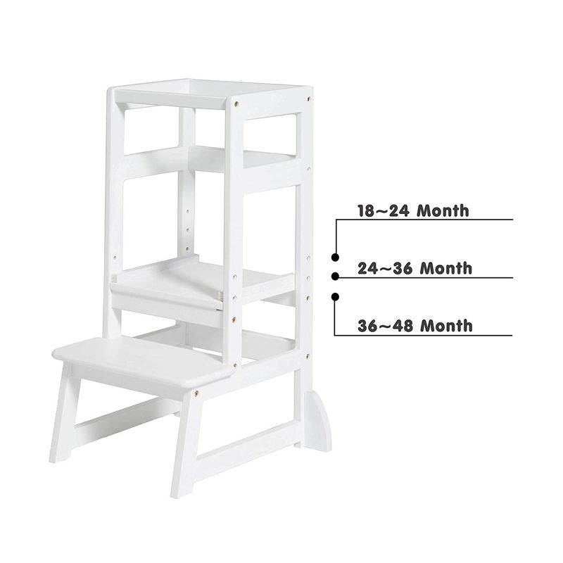 SDADI LT05N Mother's Helper Adjustable Height Kitchen Step Stool, Children Kids Toddlers Counter Level Learning Stool for Kitchen & Bathroom, 4 of 7