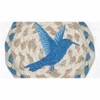 Earth Rugs Hummingbird Jute Coaster – 5"x5" Round Natural Braided Coaster with Floral Bird Design - 3 of 3
