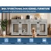 71 Inch Dog Crate Furniture, Wooden Double Crate Large Breed with Door, Dog Kennel Indoor, TV Stand End Table with Divider for Large Medium Dogs - 3 of 4