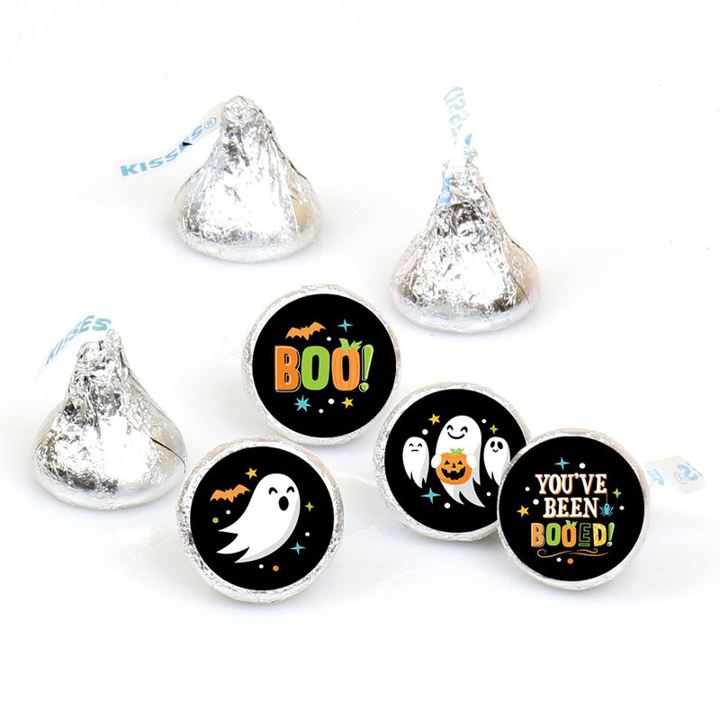 Big Dot of Happiness You've Been Booed - Ghost Halloween Party Round Candy Sticker Favors - Labels Fits Chocolate Candy (1 sheet of 108), 1 of 6