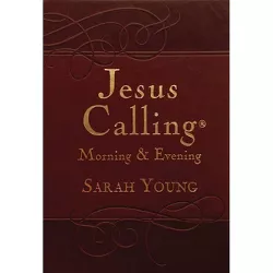 Jesus Calling Morning and Evening, Brown Leathersoft Hardcover, with Scripture References - by  Sarah Young