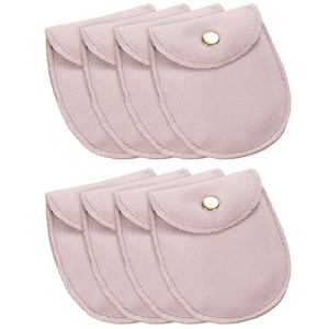 Unique Bargains Snap Button Velvet Jewelry Pouches with Pads 8 Pcs - 1 of 4