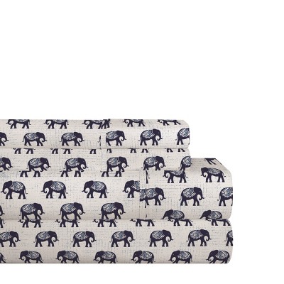 Pointehaven 200 Thread Count Printed or Solid Cotton Percale Breathable Crisp feel Sheet Set