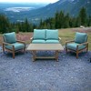 Courtyard Casual Avalon FSC Teak 4 pc Loveseat Seating Group  Includes: One Loveseat, One Coffee Table and Two Club Chairs - 2 of 4